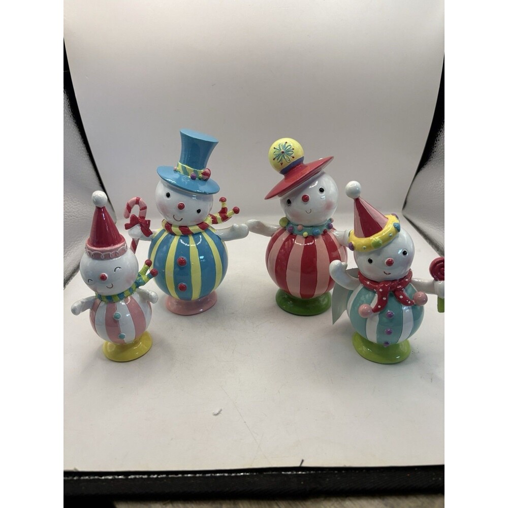 December Diamonds Candy Snowman Family Set Of 4 Christmas Decor NEW 2025